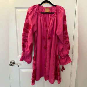 March 11 pink linen dress